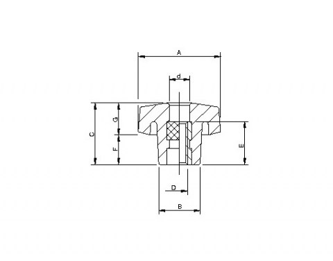 Sterngriff VB FP 40 70 - Technische Zeichnung | Kuala Kunststofftechnik GmbH